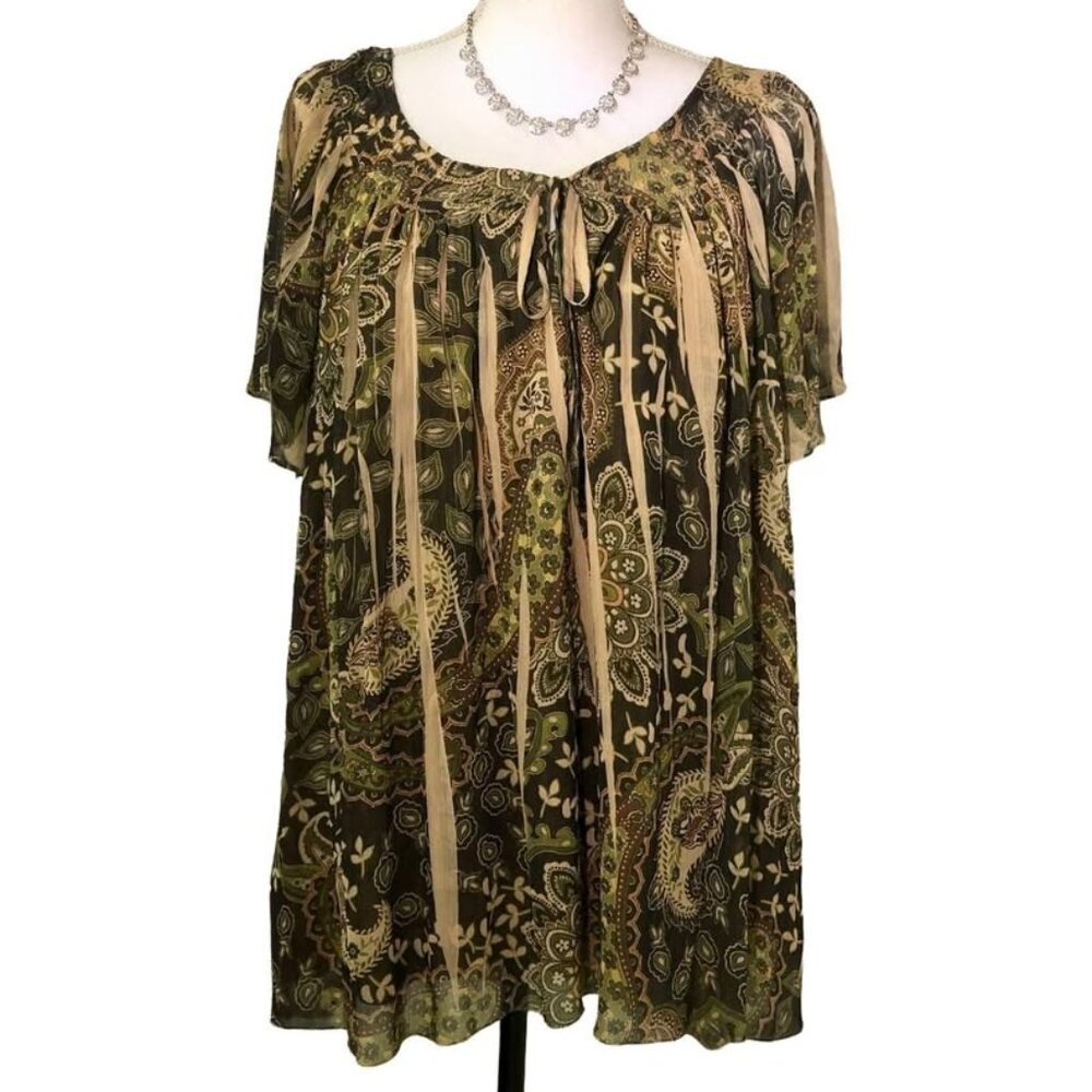 Women's Size 22/24W Cato Woman Black & Green Blouse